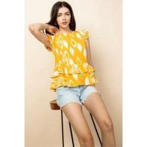 Printed ruffle top